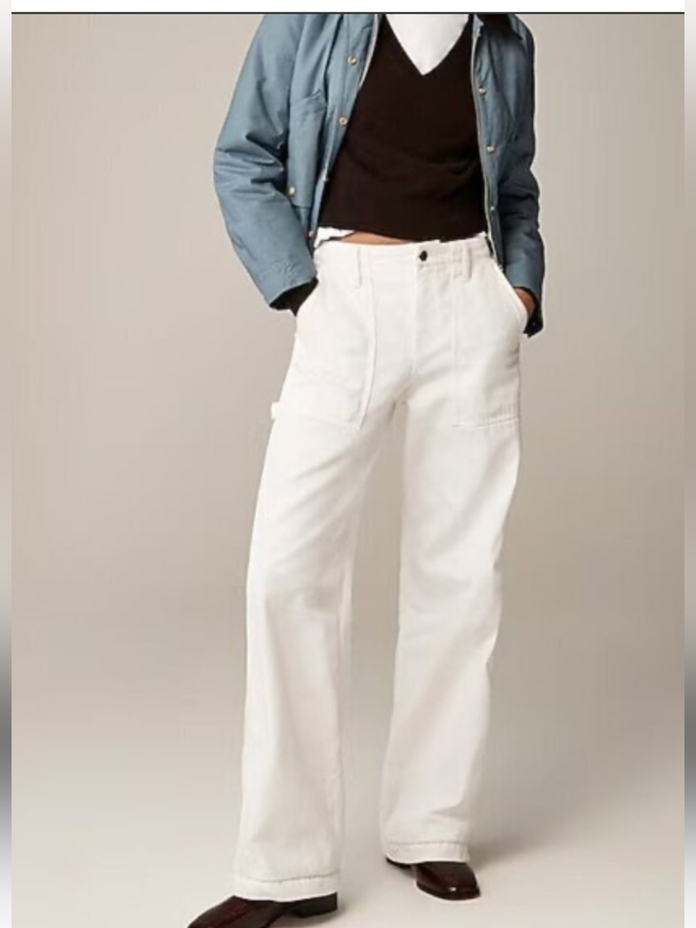 J.Crew x Point Sur wide-leg carpenter jean in white 32 NWT